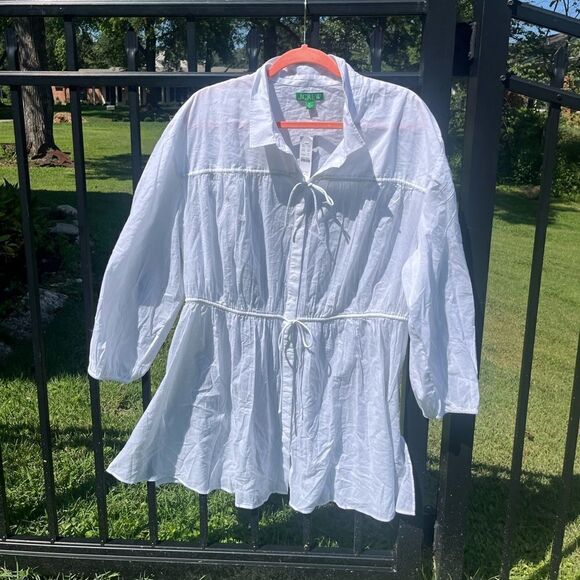 J Crew Tie Front Beach Dress in Cotton Voile NWT - Picture 4 of 7